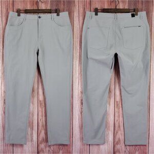 *READ* Vuori Meta Pants Mens Size 36 Slim Fit Gray Stretch V430-S